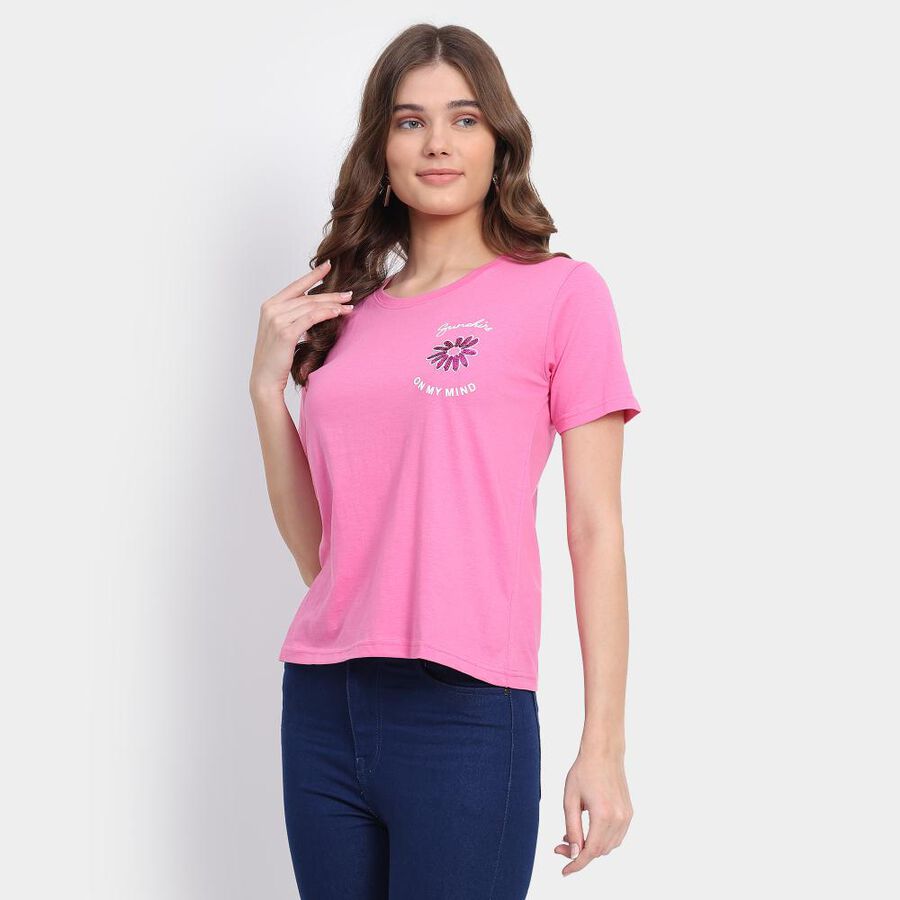 Ladies' Cotton T-Shirt, Pink, large image number null